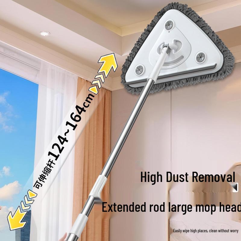 High-Rise Double-Sided Glass Cleaning Squeegee with Telescopic Pole