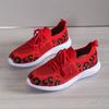 Women's shoes spring new leopard print fly-woven flat-bottom mesh casual sports single shoes women