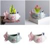 Fish Plant Pot Flowerpot Garden Pot Ceramic Fleshy Plant Pot Planter Plant Holder for Home Office Desk Mini Ornament