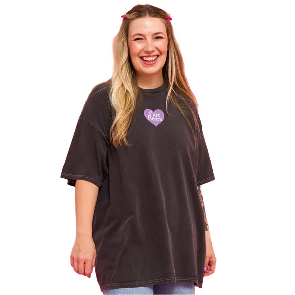 Care Bears Unisex Adult Rainbow Play Back Print Vintage Wash T-Shirt