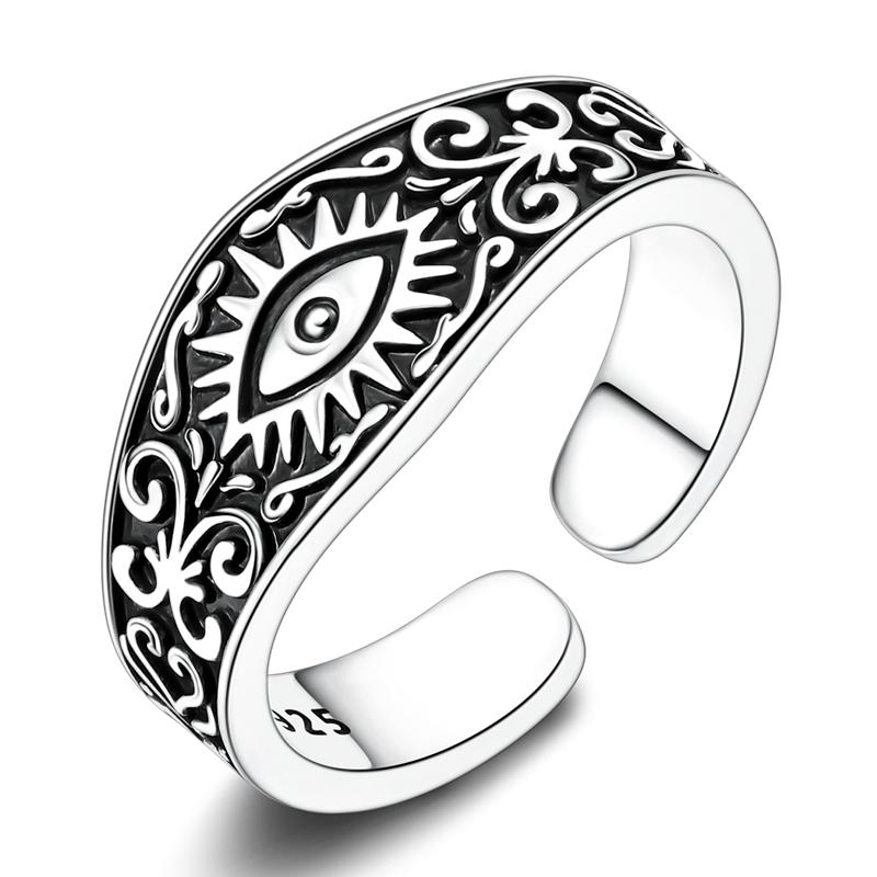 Original 925 Silver Adjustable Rings Eyes Clover Cat Dog Classic Design Ring High Quality Ladies Jewelry For Vacation
