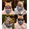Cat Mask 3D Printed Cat Ski Mask Balaclava With Ears Breathable Perfect For Skiing & Biking Party With Solid Pattern