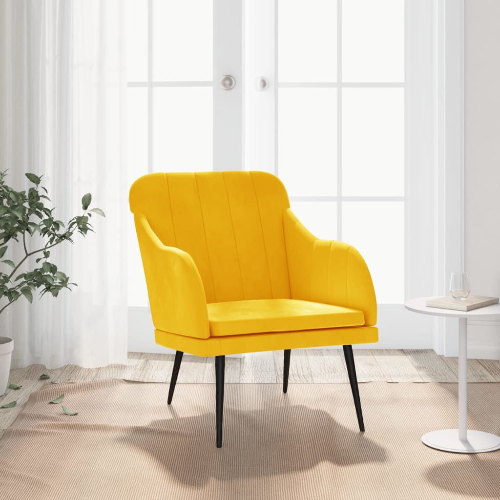 Yellow Armchair 63 x 76 x 80 cm Velvet