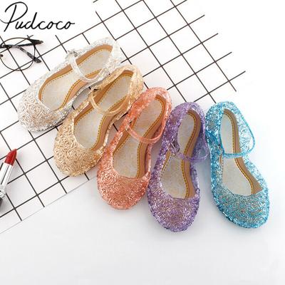 Sandali Ciabatte Bambini Moda Bambina Cosplay Travestimento Festa Sandali Cristallo Principessa Traforati Colore Caramella Scarpe