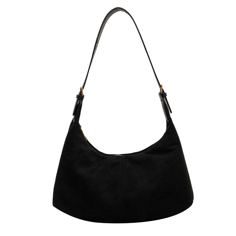 

Матовая ретро сумка женская большой вместимости новая осенне-зимняя универсальная на плечо сумка-мессенджер классная сумка-тоут для通勤 чёрный