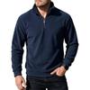 Men S Solid Half Zip Casual Stand Collar Long Sleeve Sweatshirt