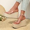 Sandali a ciabatta da donna in PVC trasparente con punta aperta Estate Zeppa 10 cm Tacchi Alti Pantofole da donna Piattaforma Casual Sandali