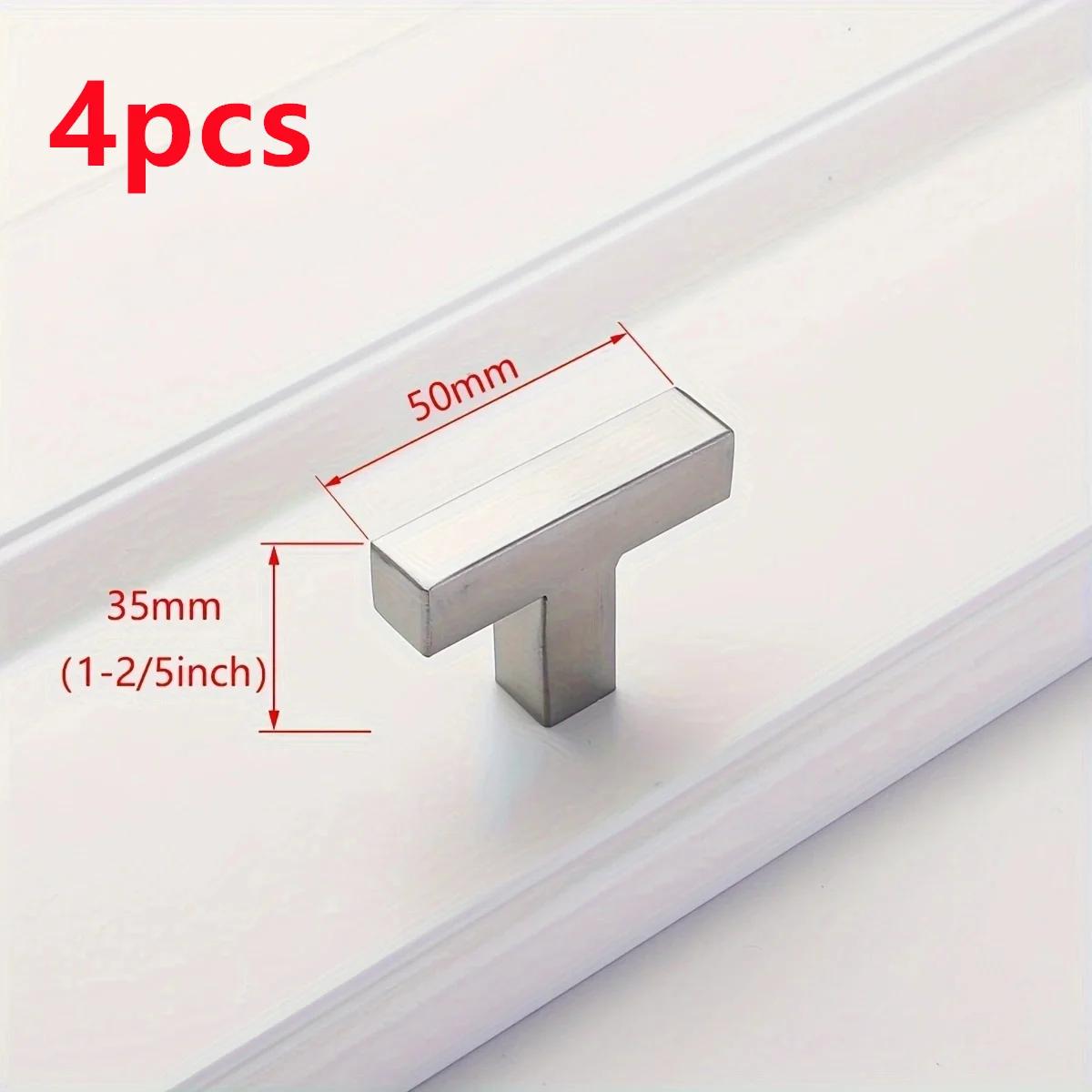 

4 шт. квадратных ручек для шкафов из нержавеющей стали, ручки для кухонных ящиков, ручки для шкафов, общая ручка для шкафа, ручки для дверей шкафа