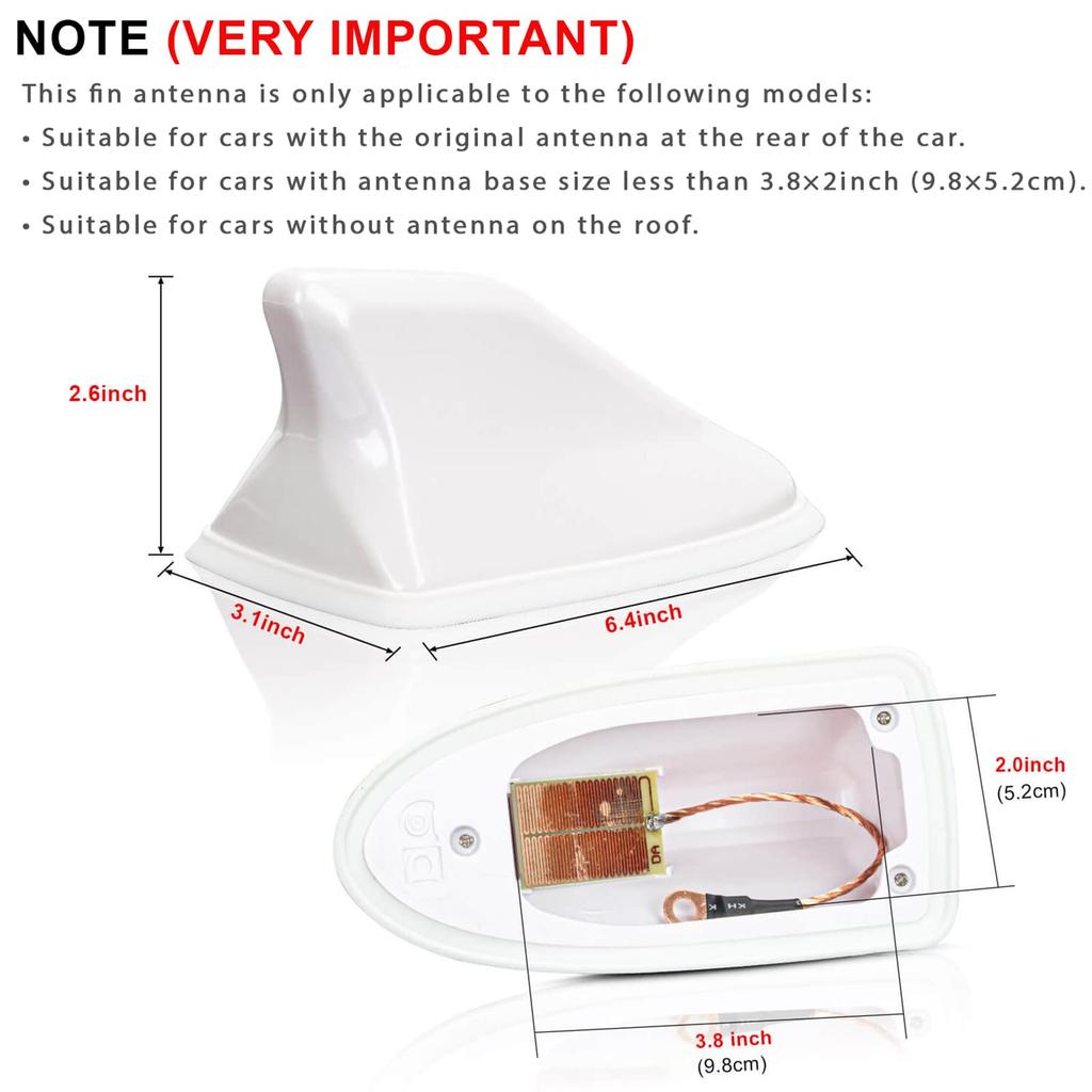 Psler Car Dolphin Shark Fin Cover Antenna Cover Car Styling Accessories Universal Waterproof (Pearl White)