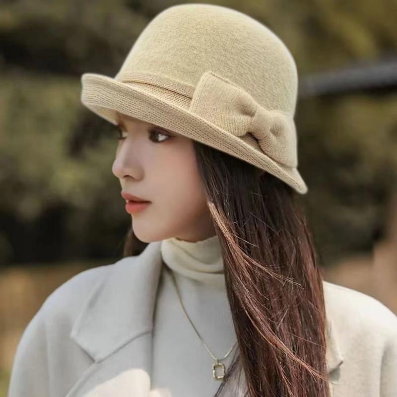 Hat female winter autumn winter new plush warm middle aged fisherman hat fashion versatile mother hat