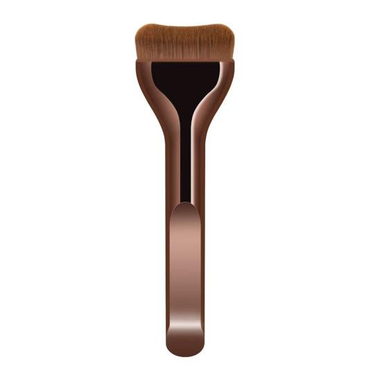 Foundation Brush with Long Handle Flat Top Synthetic Bristles Liquid Makeup Brush Professional Facial Mud Applicator Kabuki Brush кофейный