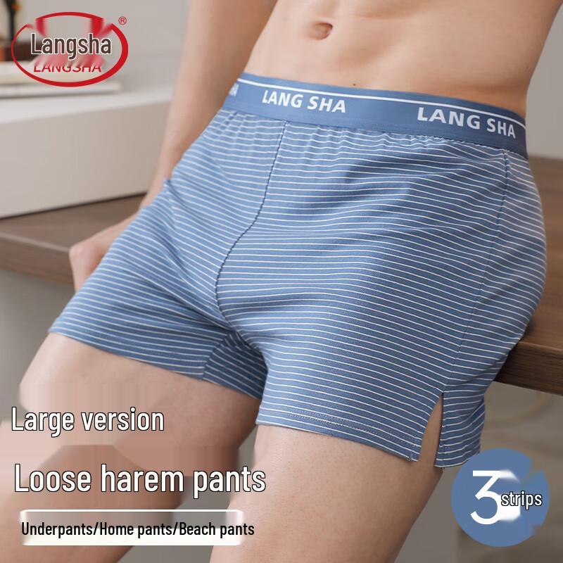 

Мужские полосатые хлопковые свободные боксеры Langsha 4XL (180-210 lbs)
