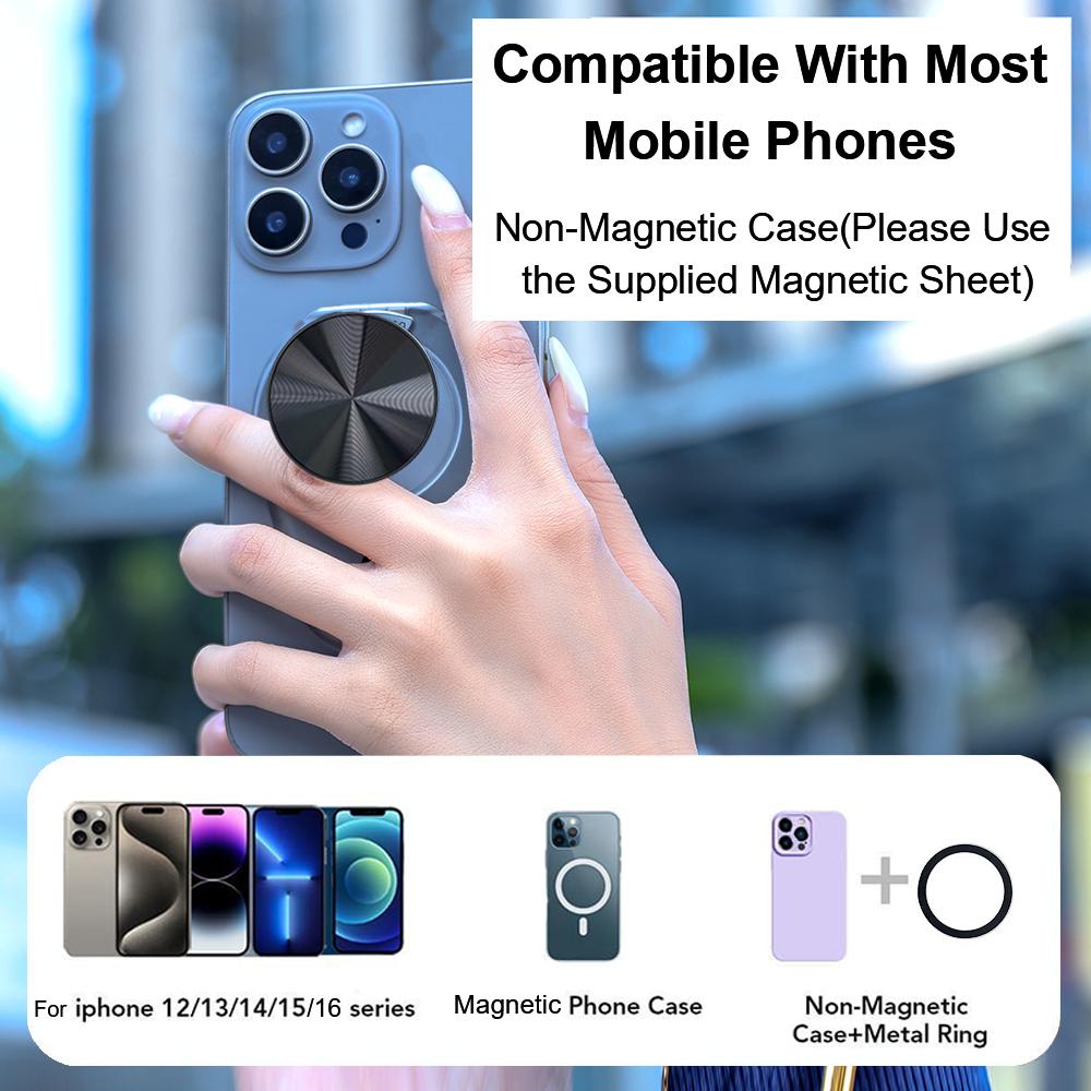 Grippopso Aggiornato Per MagSafe Impugnatura per Cellulare Tok Socket Universale Modello CD Supporto Magnetico per Telefono, Rotazione a 360°, Oscillazione di 125°