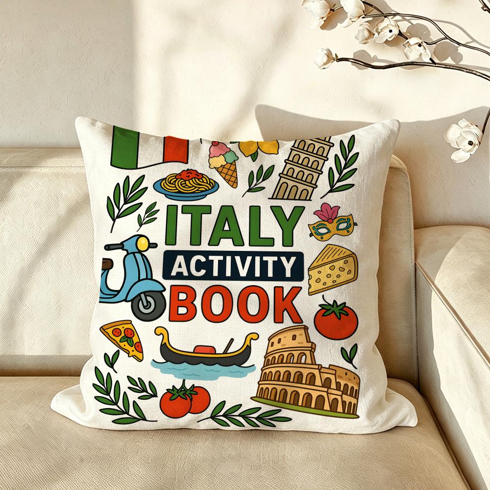 Art IItaly CCulture SSeries Cushion Cover Pillow Case Antidustmite Pillowcase Silky Short Plush Sofa Cushion Cover hot
