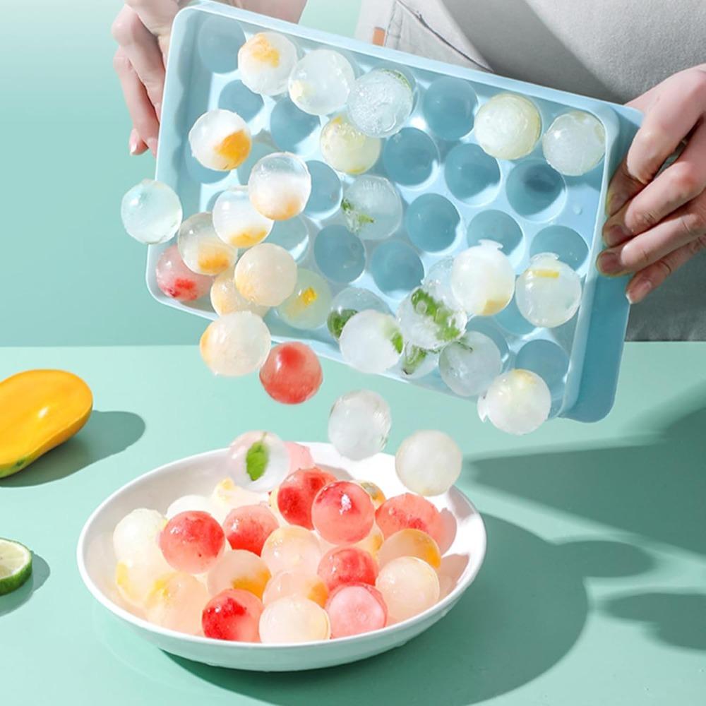 Round Ice Cube Mold with Lid 33 Ice Ball Shaped Round Ice Making Molds Can Be Reused Making Whiskey Ball Popsicle Lollipop Molds