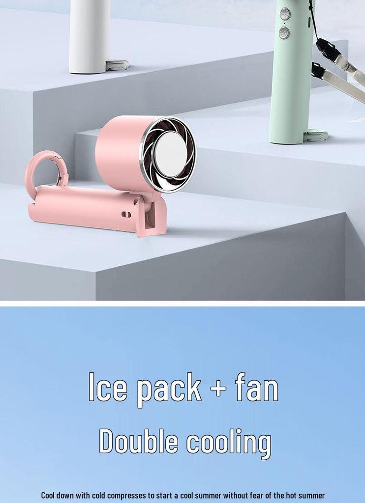 Portable Foldable USB Hanging Neck Fan: Compact Mini Fan with Handheld Option, High Speed, and Long Battery Life for Outdoor Use