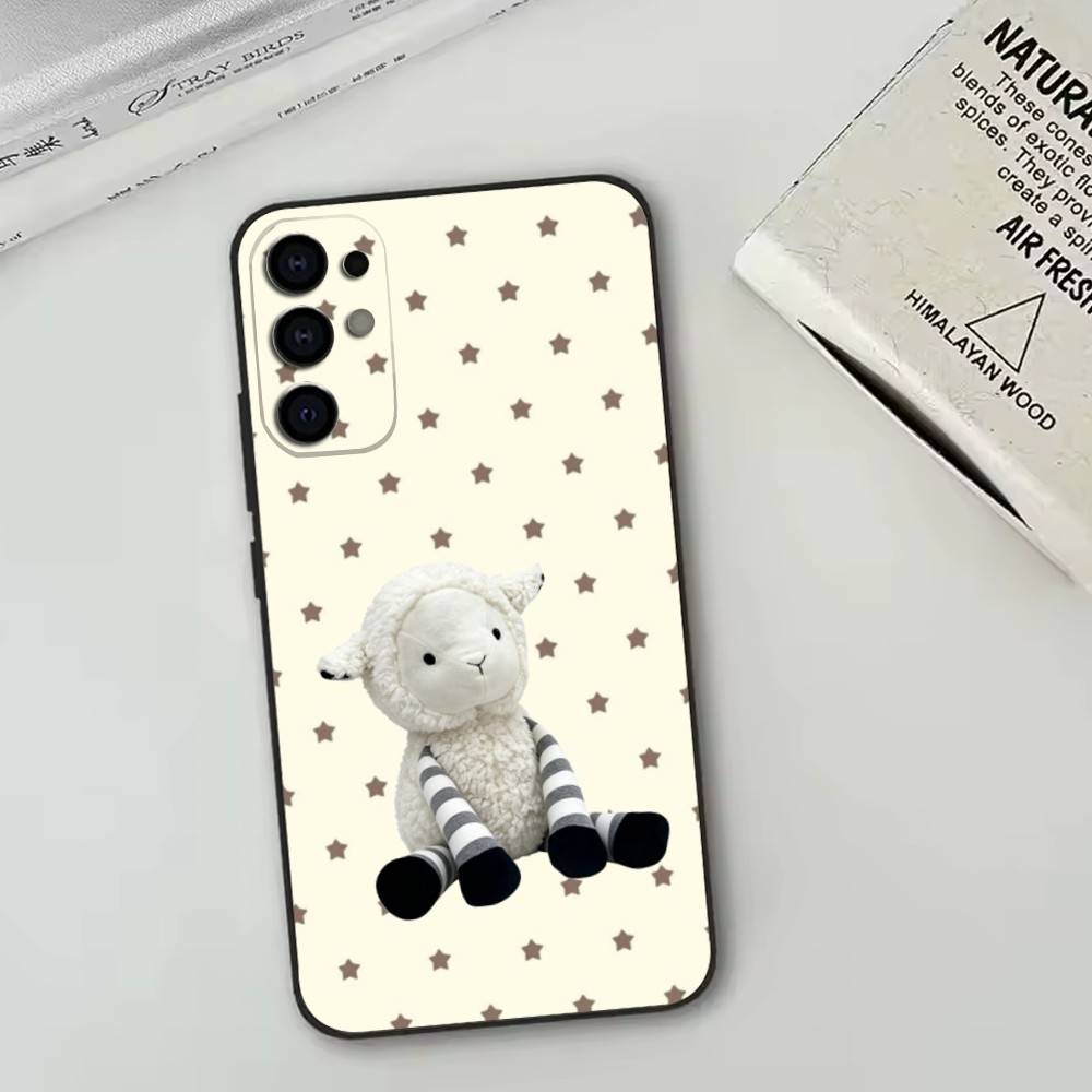 

Милая плюшевая овечка Чехол для телефона для Samsung S25, S24, S21, S22, S23, S30, Ultra, S20, Plus, Fe, Мягкий силиконовый черный чехол Samsung S22ULTRA5G