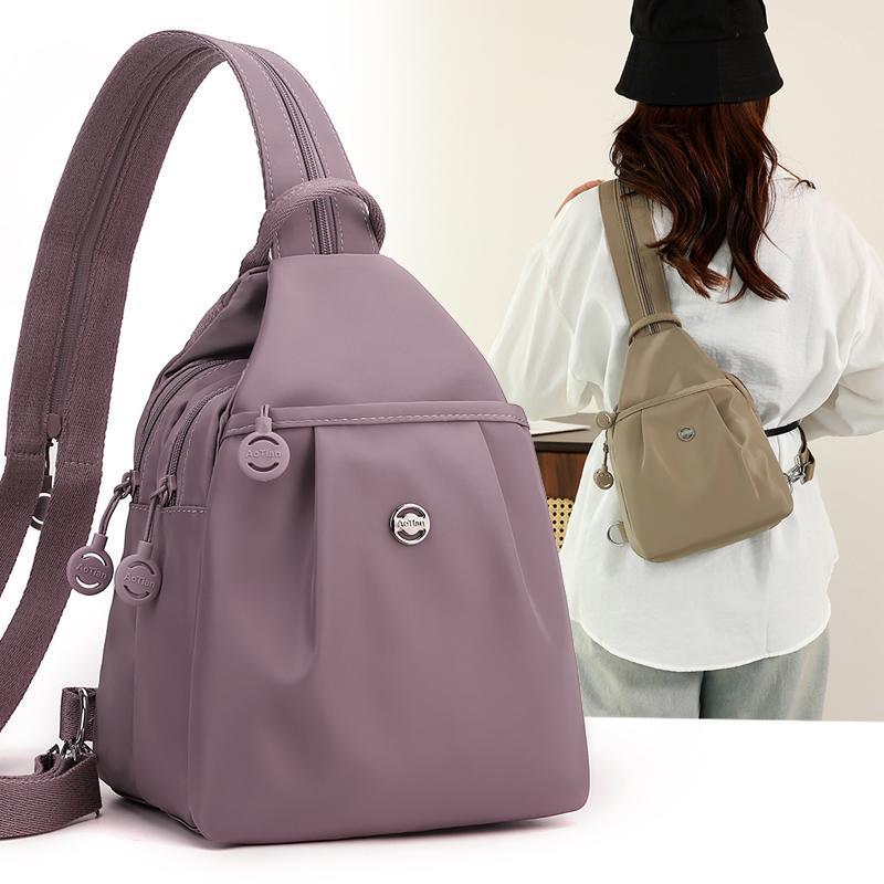 Schoolbag Small Backpack Women's 1011 New Women's Daily Commuting Dual-purpose Crossbody Breast Bag Small Multi-layer Multi-pocket Backpack