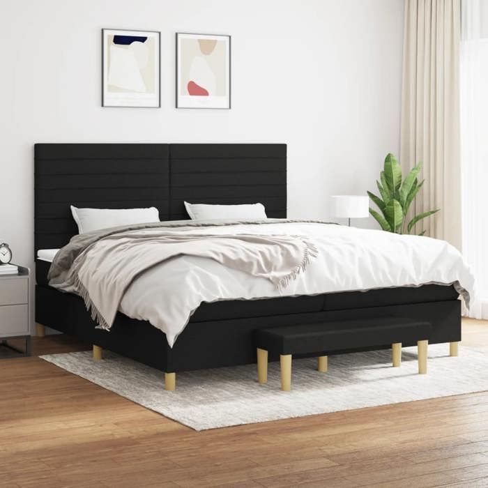 VidaXL Sommier à Lattes de Lit avec Matelas, Lit Rembourré avec Tête de Lit, Lit Double, Lit Adulte de Chambre, Moderne, 3137263