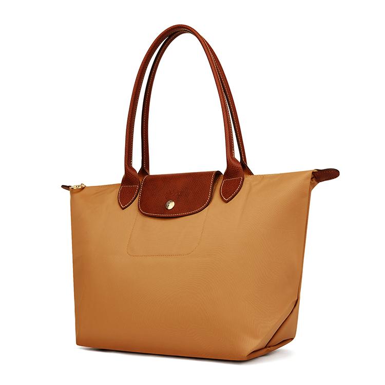 Longchamp Le Pliage Logo Snap Closure Recycled Polyamide Canvas Tote Bag Women tote Beige 2605089P86
