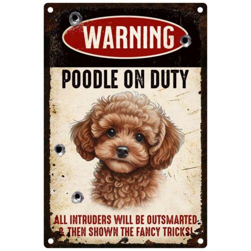 

Funny Poodle Welcome Sign For Front Door 12x18 Rustproof Made In USAluminum 20x30cm（7.8x11.8inch）