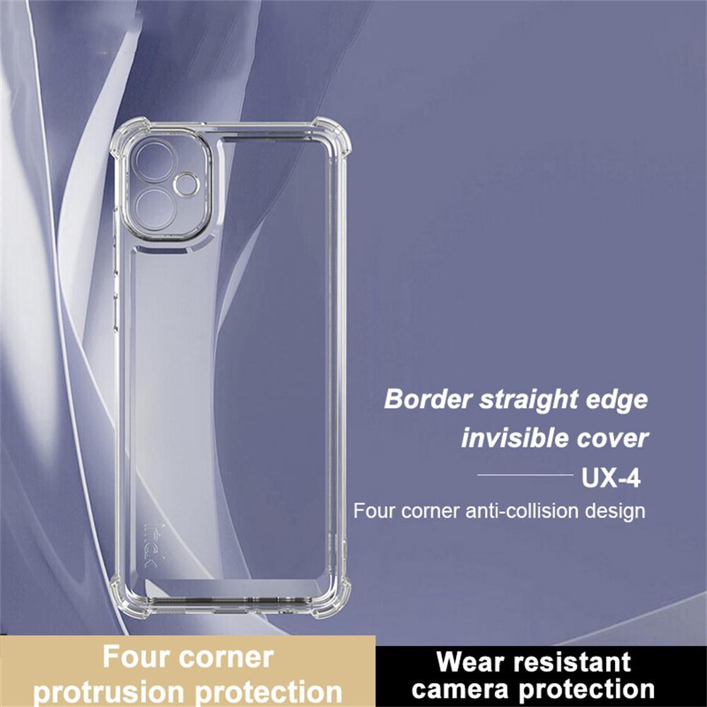 IMAK UX-4 Series for Samsung Galaxy A05 4G Case Straight Frame Four Corner Shockproof Clear TPU Cover