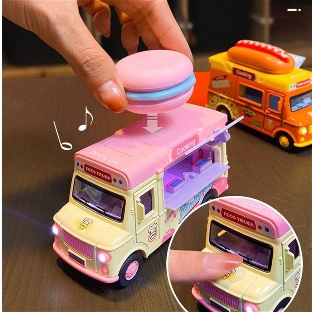 with Music Light Ice Cream Car Model Bright Colors Pull Back Car  Parent-child Interaction