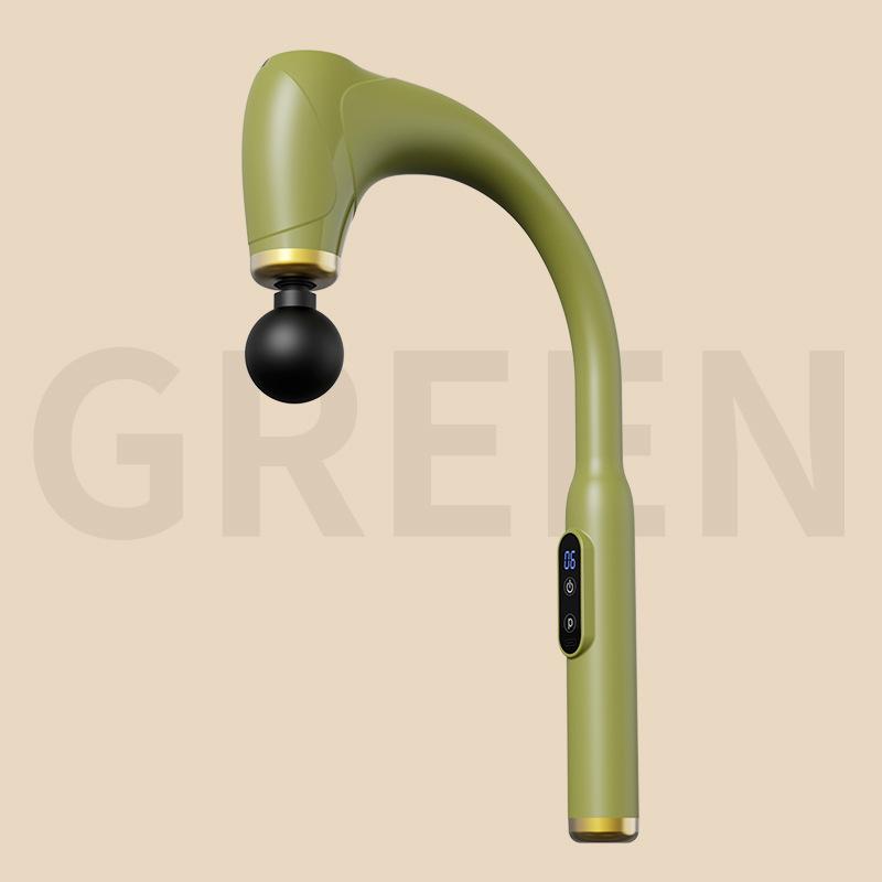 Curved Long-Handle Fascia Gun Massager for Neck, Shoulder, Waist, and Back