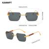 Rimless Rectangle Sunglasses Men Stylish Vintage Gradient Ocean Lenses Eyewear  New Trendy Brand Design Women Shades