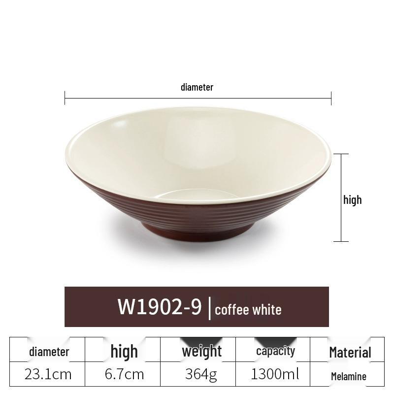 Net Celebrity Melamine Ramen Bowl: Two-Tone Creative Design, Large, Ideal for Mala Tang and Rice Noodles