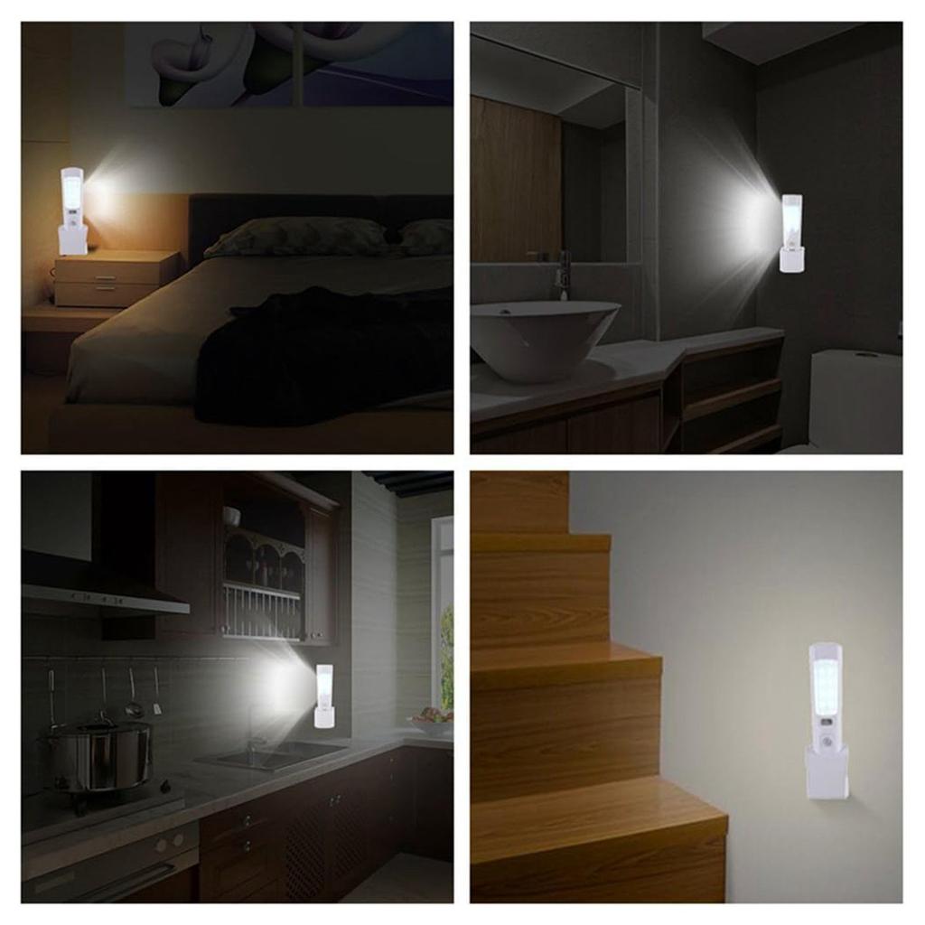 4 in 1 Motion Sensor Wall Light, Power Off LED Night Light Flashlight, Rechargeable Emergency Flashlight EU Plug