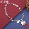 Xiaomi Exquisite 925 Sterling Silver Heart-Shaped 26-Letter Chain Bracelet for Women, Fashionable Wedding Gift, Party Jewelry