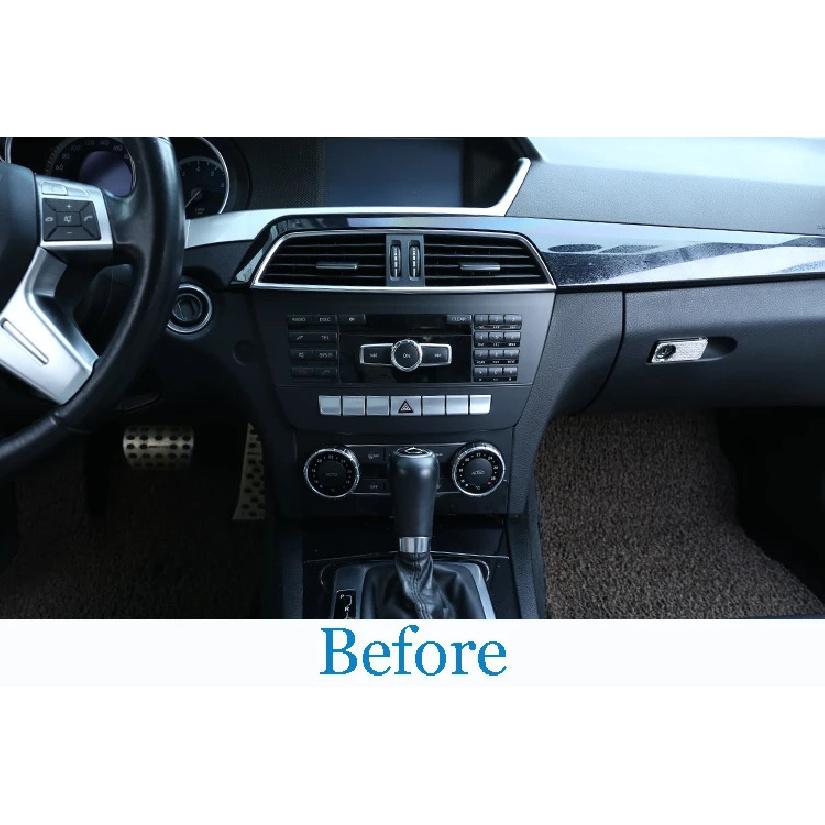 Pine Wood Grain Interior Air Conditioning Switch Panel Frame Stickers For Mercedes Benz C Class W204 2011-2014 Accessories