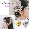 Arenca Reika Ranman Hair Ornaments for Chirimen Chrysanthemum and Butterfly Design Coming-of-Age Ceremonies, 10-Piece Set, (Gold)
