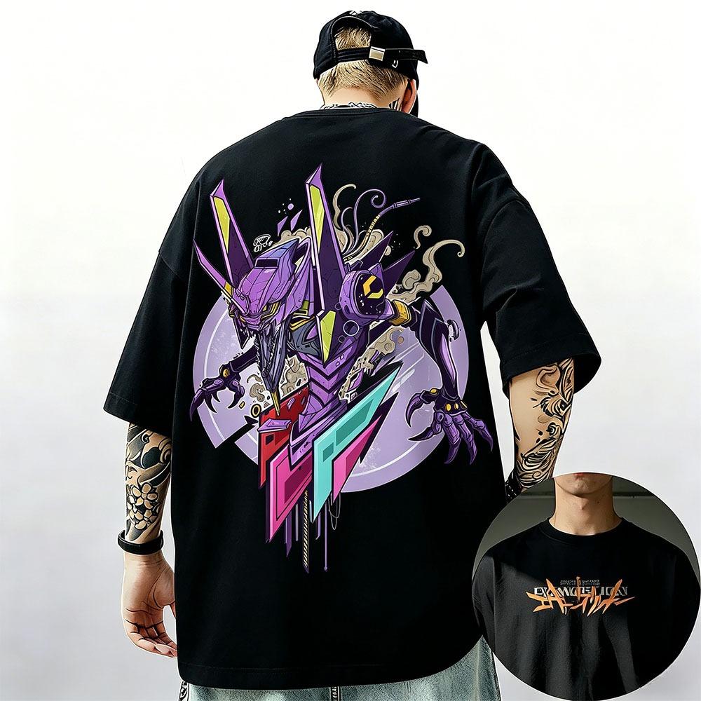 Neon Genesis Evangelion Ayanami Rei Asuka Classic Style Short Sleeve Tshirt Unisex Unisex 2026 Summer ParentChild Cotton Tee Tops