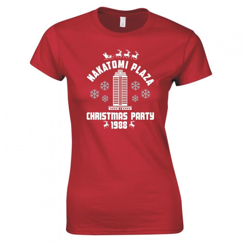 Inspired By Die Hard Nakatomi Plaza Christmas Party Ladies Skinny Fit Tshirt S