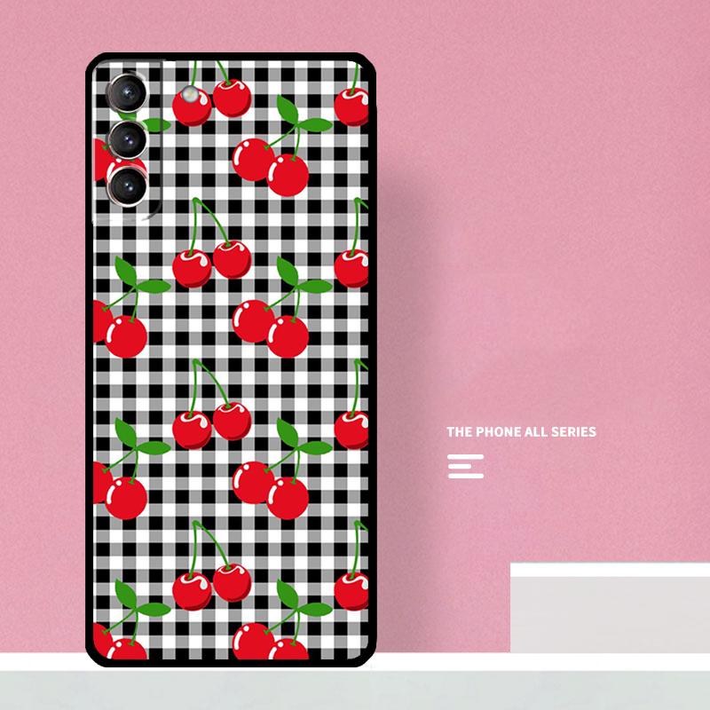Food Fruit Red Cherry Phone Case For Samsung Galaxy S26 S23 Ultra S20 S21 S22 S24 S25 Plus S10 S25 FE Cover Coque