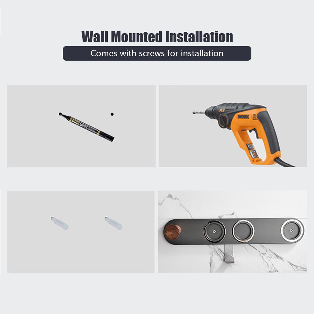 Support Mural Magnétique Pour Sèche-cheveux Dyson Supersonic - Gris Métallisé - Charge 5 Kg - Gestion Câble