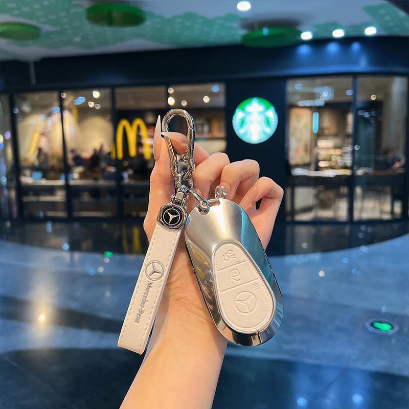 RPO5 Car Zinc Alloy Key Case Bag Metal Key Shell For Mercedes-Benz AMG C-Class S-Class GLC EQE EQS W223 X254 V297 V295 W206 S206 X206