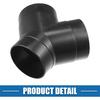 Y Piece Duct Air Ducting Connector Straight Air Heater Duct Joiner Connector Pipe 2.95'' 75mm OD Black (Set of 2)
