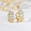 Huitan Noble Hook-Ups Designed Hoop Earrings for Women Luxury Brilliant Cubic Zirconia Ear Accessories Chic Engagement Zircon