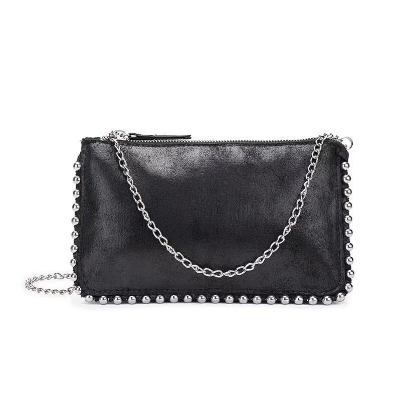

Z Family Cross-border Women s Bag 2025 New Style Chain Small Square Fashionable Rivet Decoration Black All-match Single-shoulder Cross-section чёрный