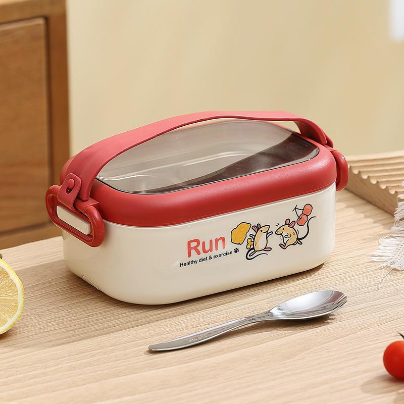 Double-Layer Insulated Lunch Box for Women Compact Stainless Steel Meal Container for Weight Loss Ideal for Students Office Workers 1390₽