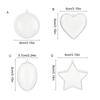6 Pieces Clear Plastic Craft Ornaments Customizable Christmas Baubles for Tree Decoration Seasonal Displays Accessory