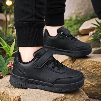 Children's White Leather Skate Shoes, Wear-Resistant, for Ages 6-12, Casual Sports Style for Boys (2024)