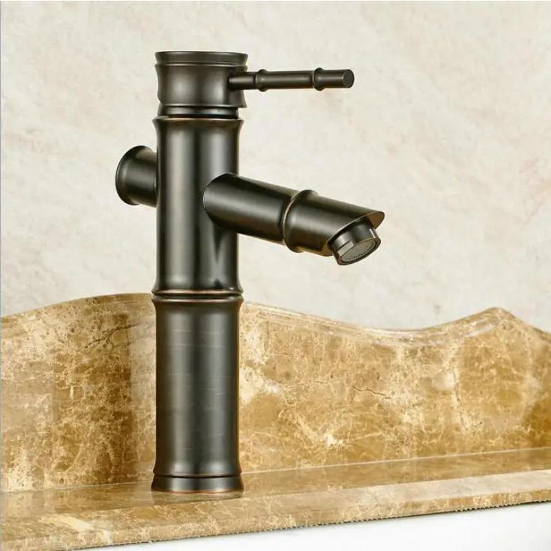 Antique Brass Bronze Black Finish Bathroom Basin Hot&Cold Mixer Tap High Quality Waterfall Faucet
