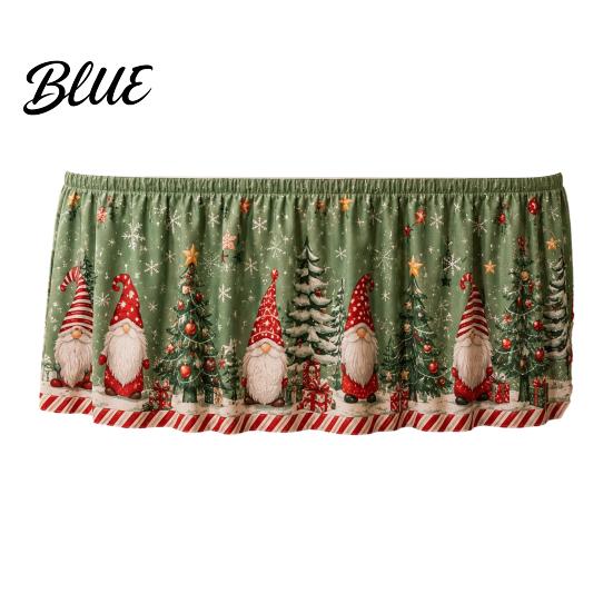 Elastic Edge Table Skirt Christmas Skirt Santa Claus Elk Prints Edge Dining Decor Xmas Party Decorations Elf Tree Festive for Home Holiday