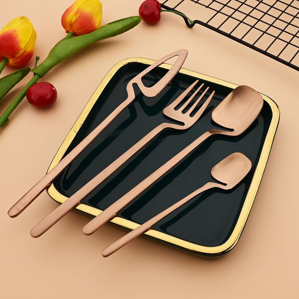 Silverware Set Satin Finish 24-Piece Stainless Steel Flatware Set Kitchen Utensil Set Service for 6 Dishwasher Safe