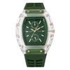 Tonneau Case Women Quartz Watch Silicone Strap Casual Daily Watch Analog Sport Watch  Men Women
