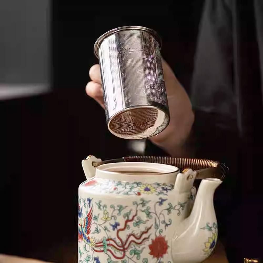 Chinese Retro Ceramic Teapot, Household Tea Infuser with Strainer, Restaurant Tea Kettle, China-Chic Style Ceramics Tea Set